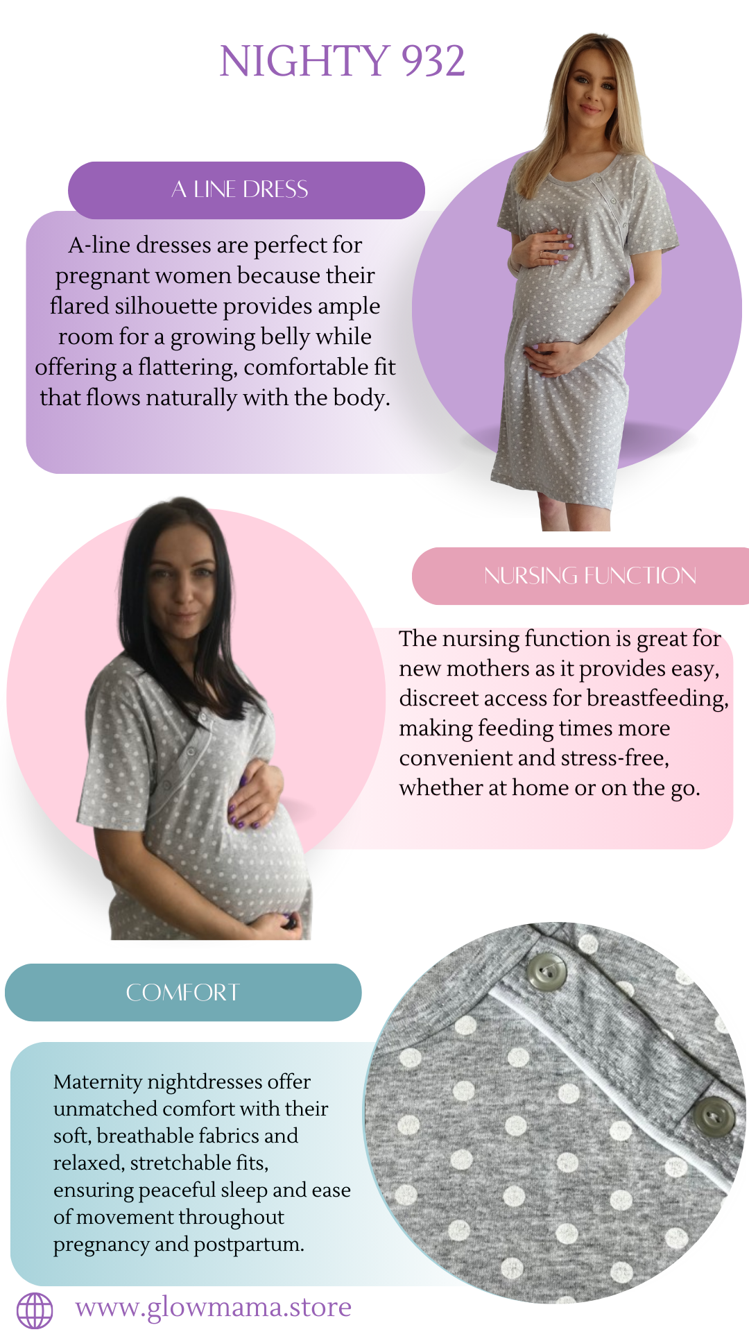 Maternity Nursing Nightdress Ashley - Image 6