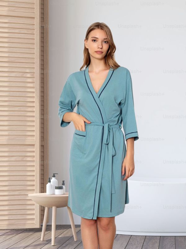 Maternity Nursing Gown Aqua