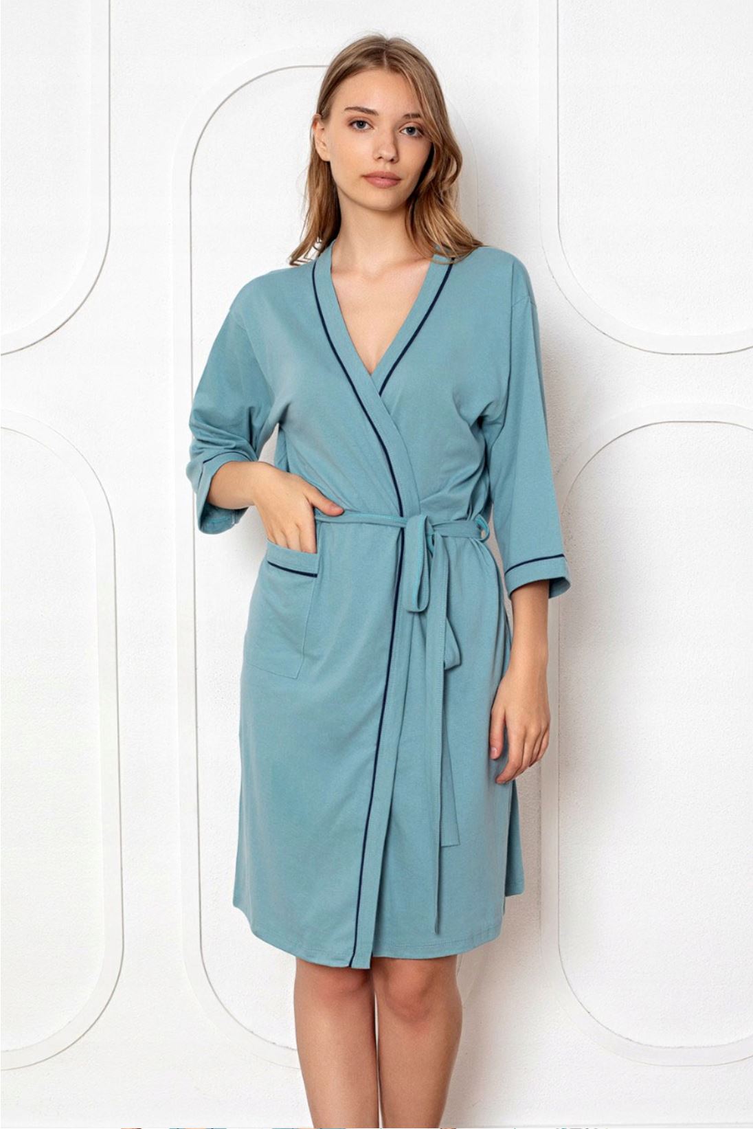 Maternity Nursing Gown Aqua - Image 3
