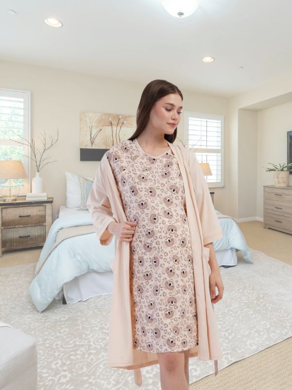Maternity Nursing Nightdress and Gown Set