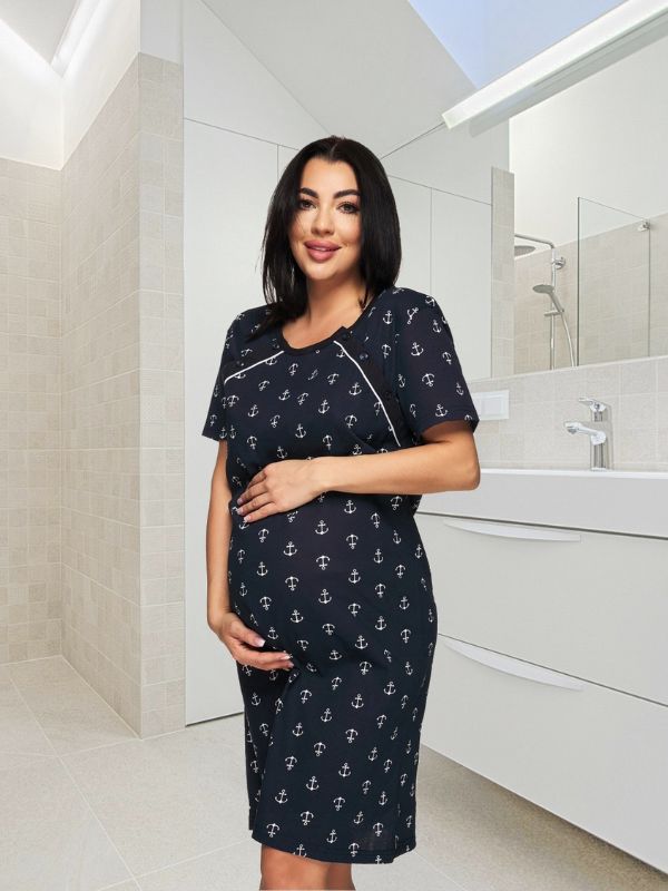 Maternity Nursing Nightdress Anchors