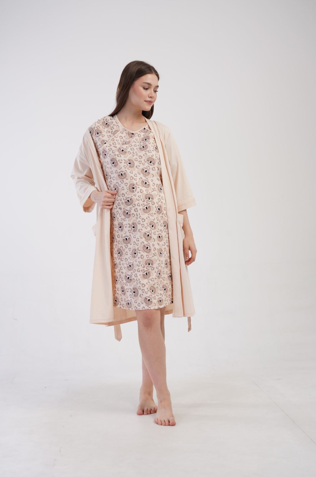 Maternity Nursing Nightdress and Gown Set - Image 6