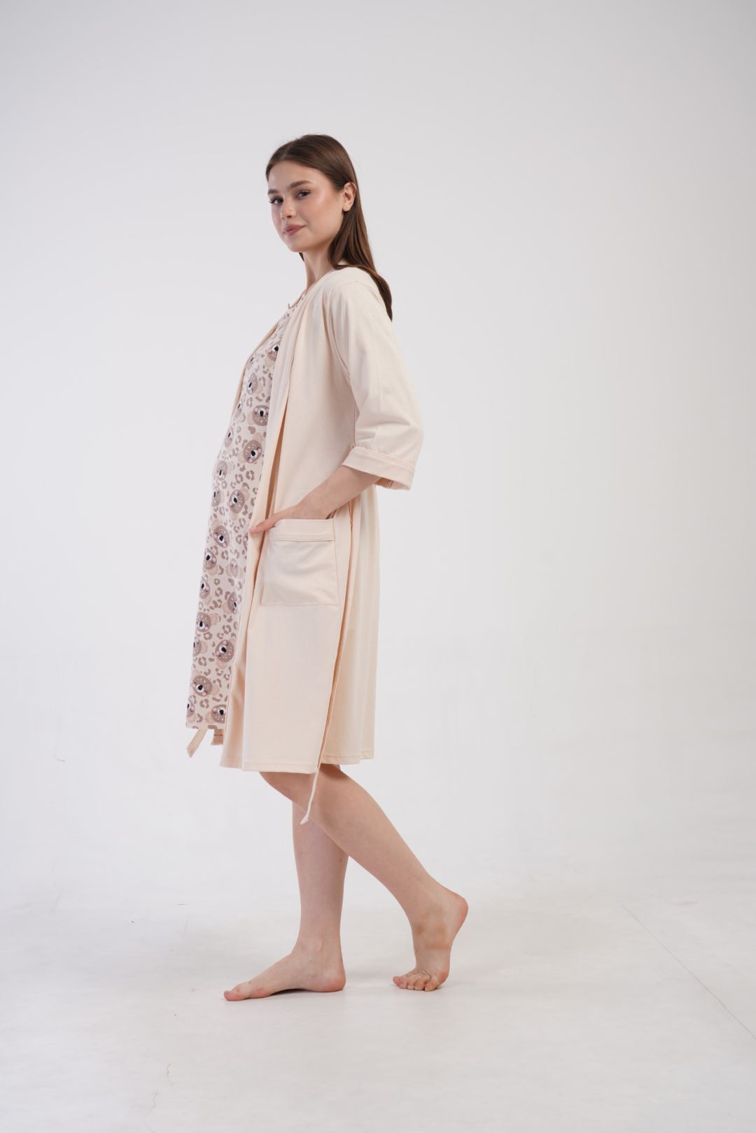 Maternity Nursing Nightdress and Gown Set - Image 5