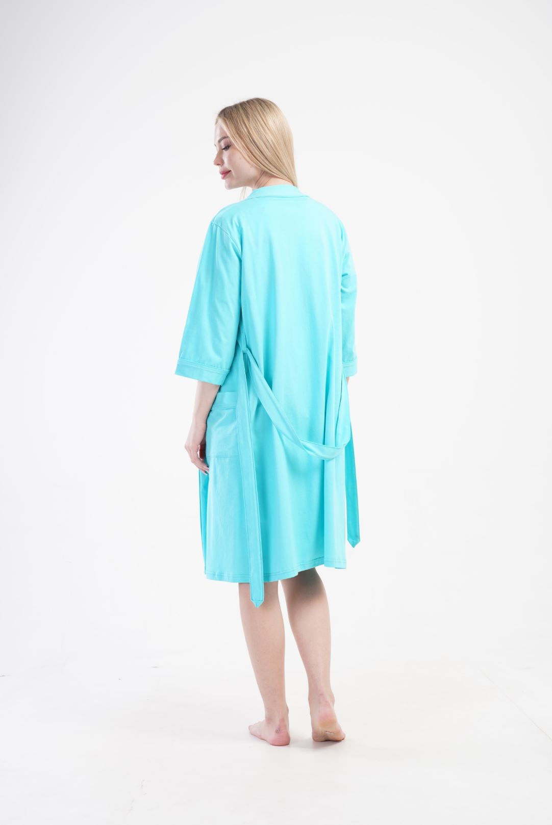 Maternity Nursing Nightdress and Gown Set Blue - Image 6