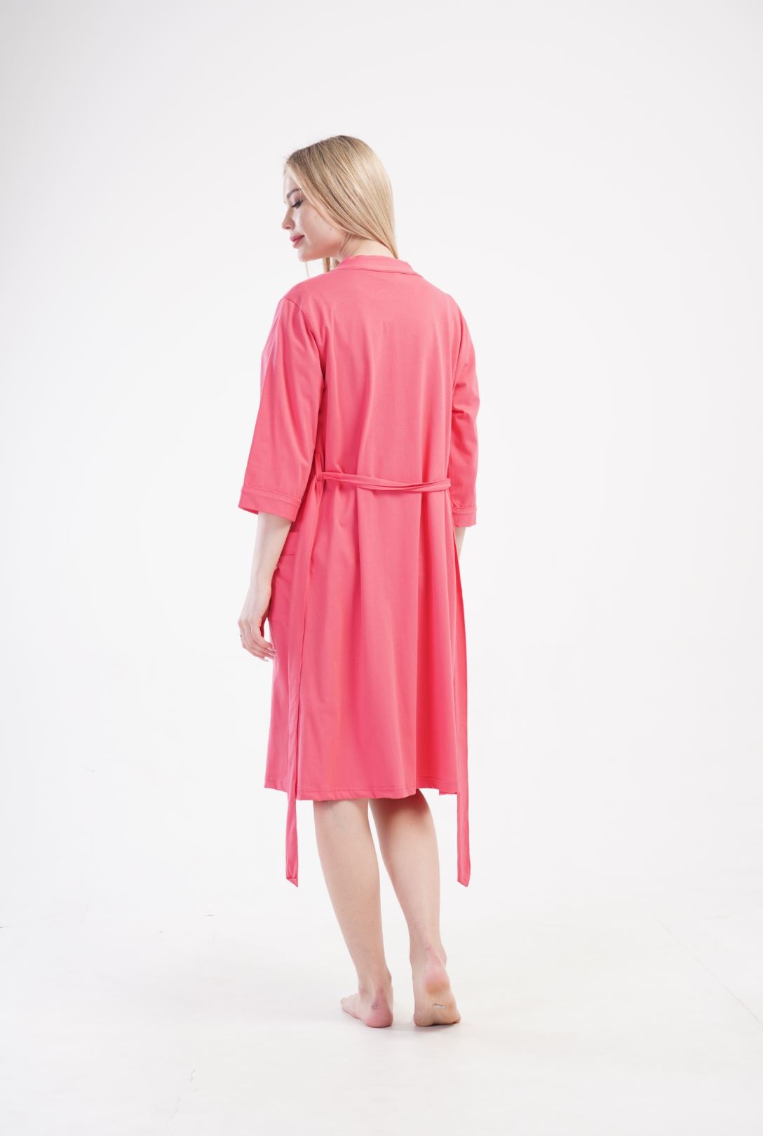 Maternity Nursing Nightdress and Gown Set Coral - Image 3