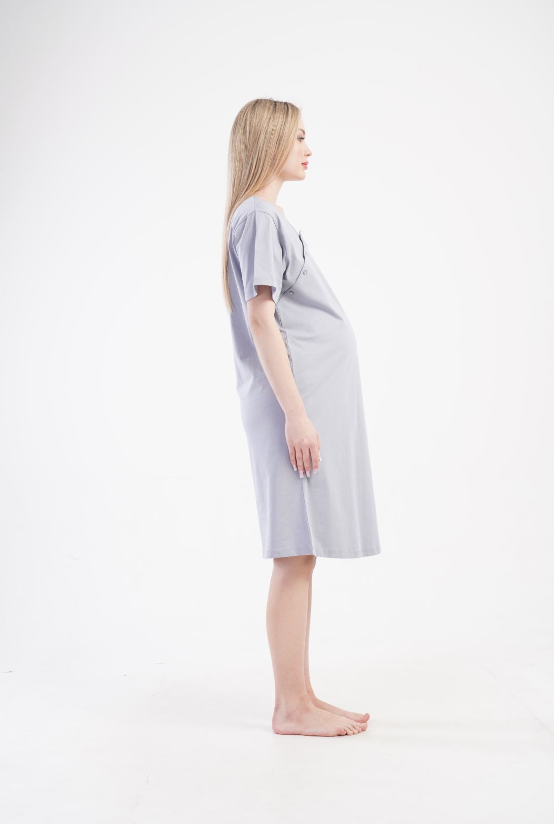 Maternity Nursing Nightdress Grey - Image 6