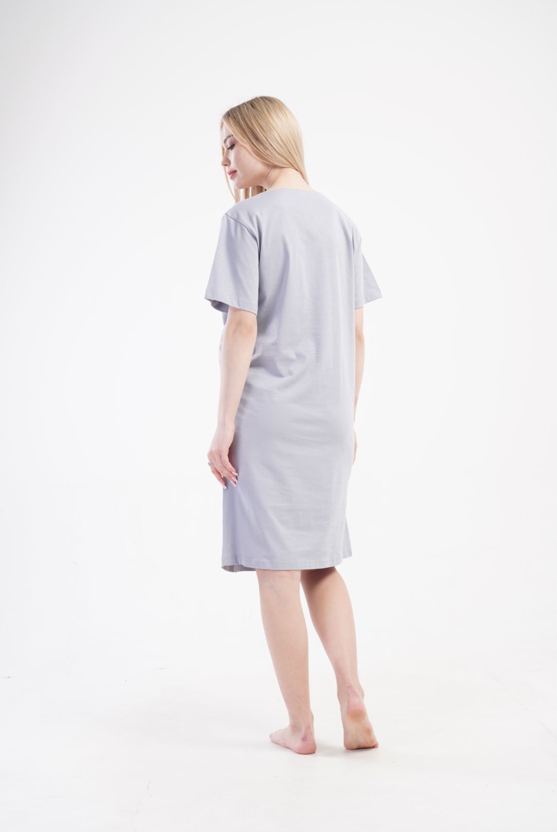 Maternity Nursing Nightdress Grey - Image 4