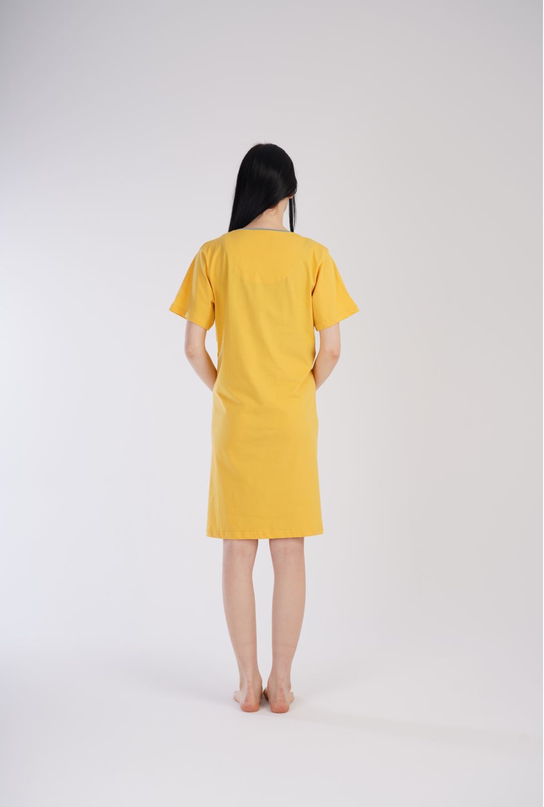 Maternity Nursing Nightdress Yellow - Image 3